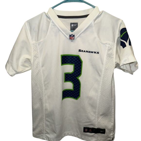Youth Medium - Seattle Seahawks Russell Wilson #3 Jersey Nike On Field White - Picture 1 of 6